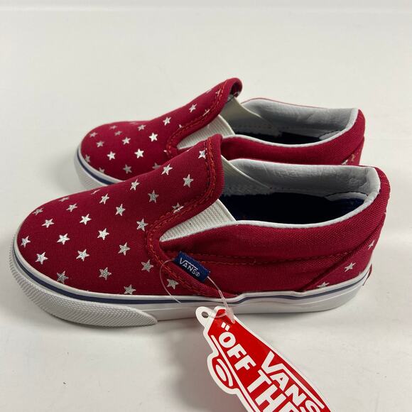 Vans Classic Slip on US Toddler 8 Red Blue - Picture 6 of 7